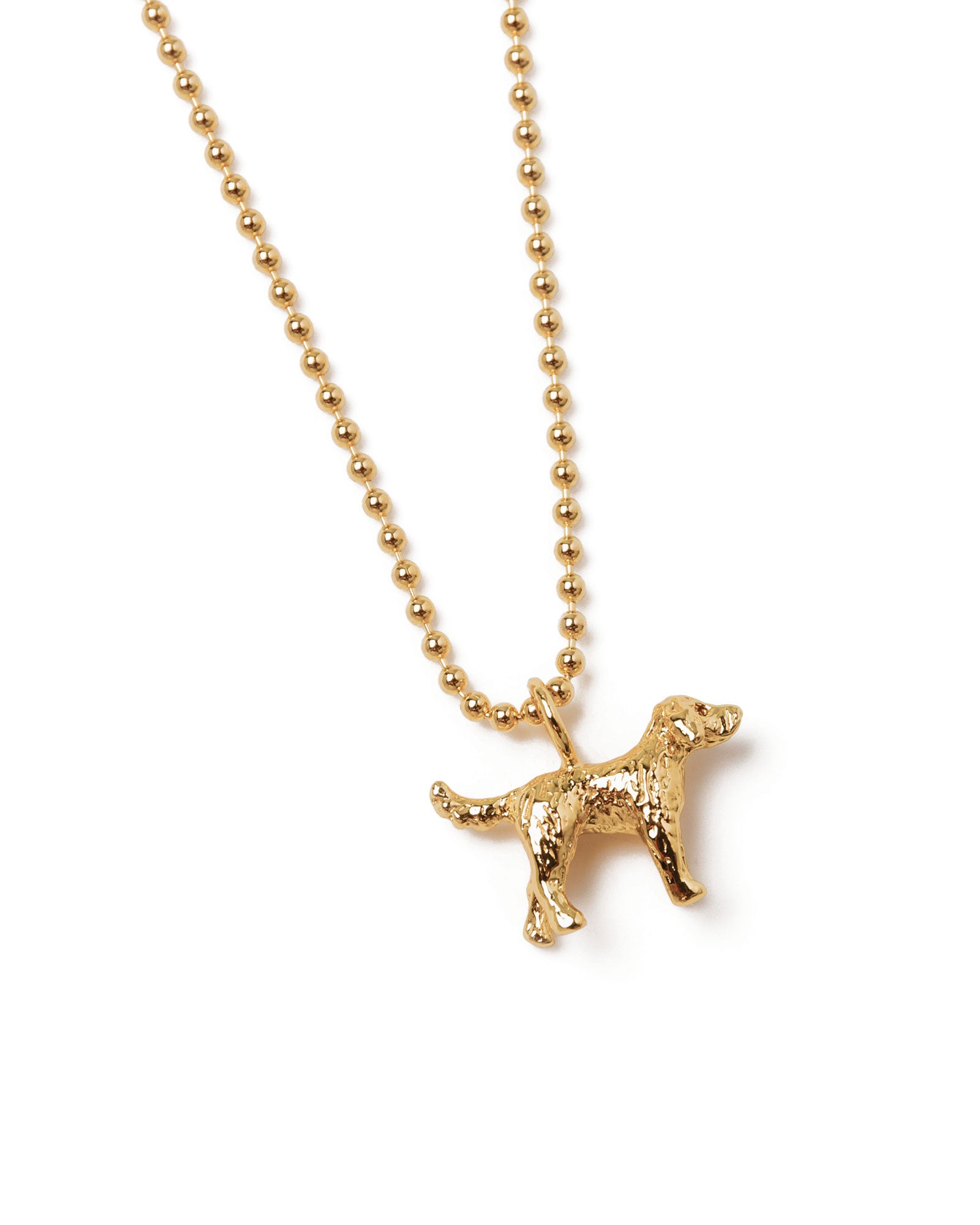 Dog Charm Necklace 14k Gold Plated