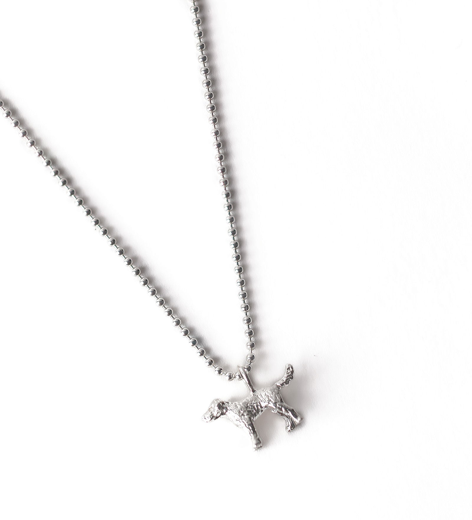 Dog Charm Necklace Sterling Silver