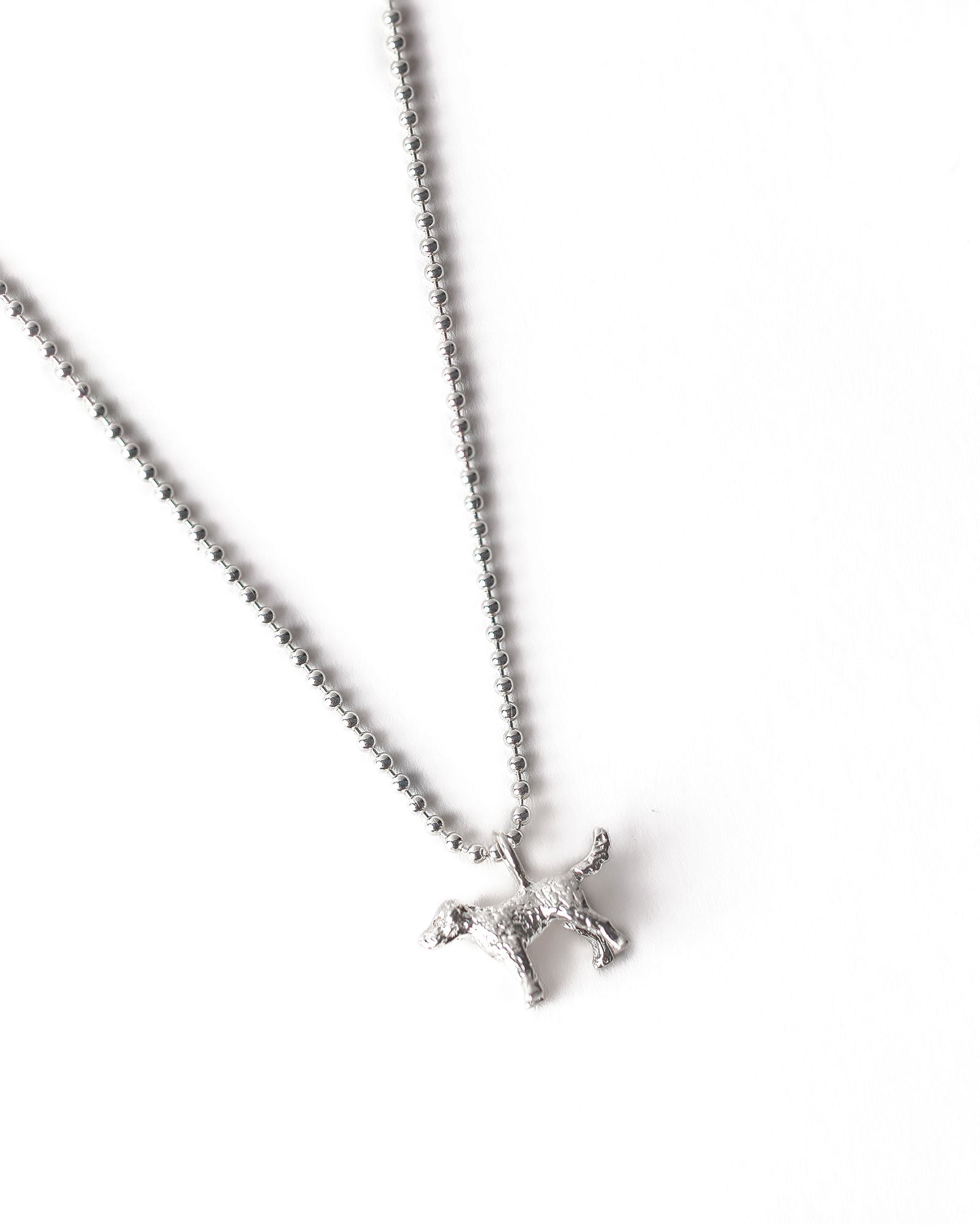 Dog Charm Necklace Sterling Silver