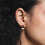 Emilia Earrings 14k Gold Plated, Ruby