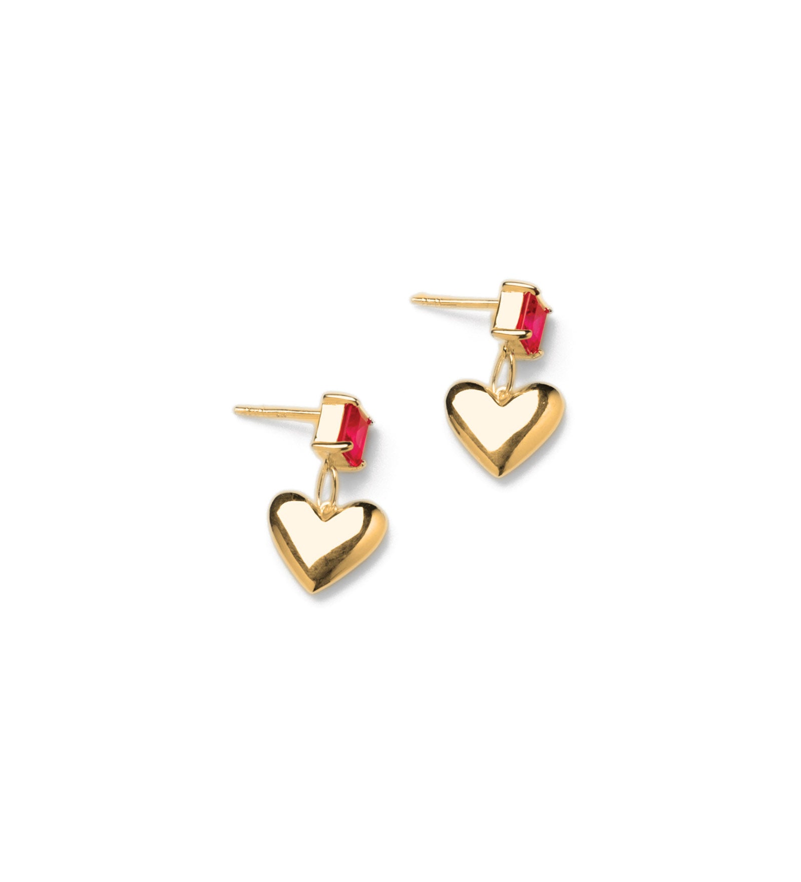 Emilia Earrings 14k Gold Plated, Ruby