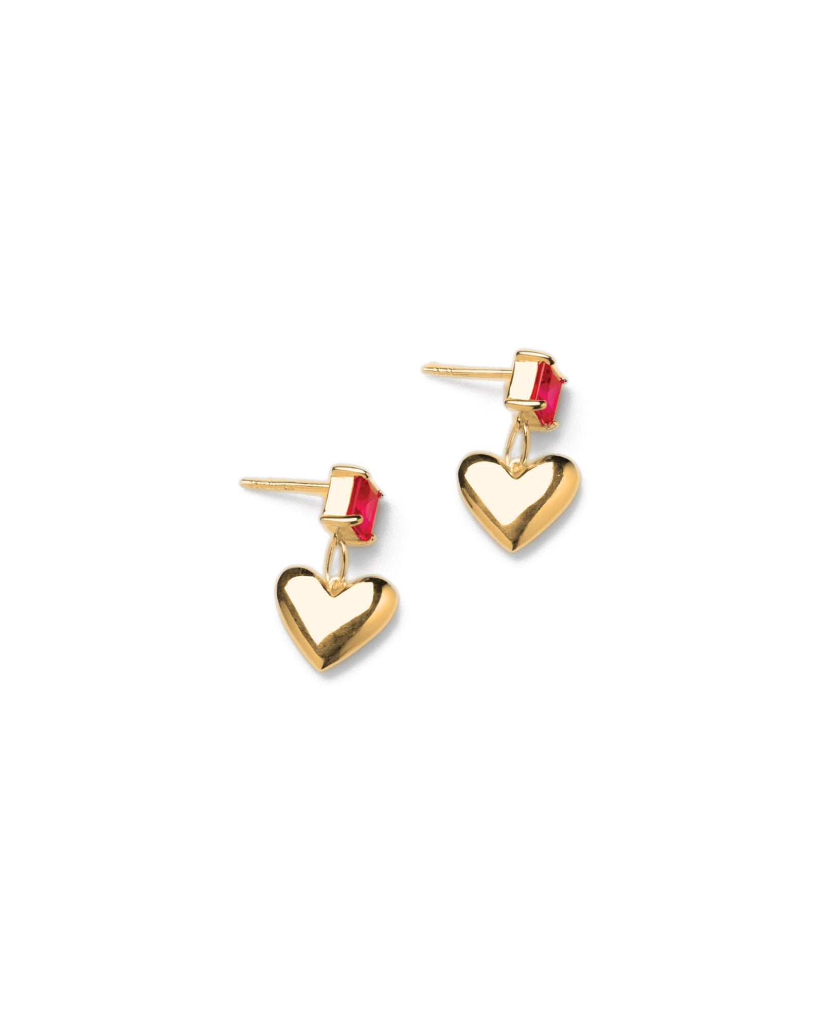 Emilia Earrings 14k Gold Plated, Ruby