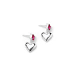 Emilia Earrings Sterling Silver, Ruby