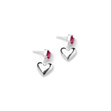 Emilia Earrings Sterling Silver, Ruby