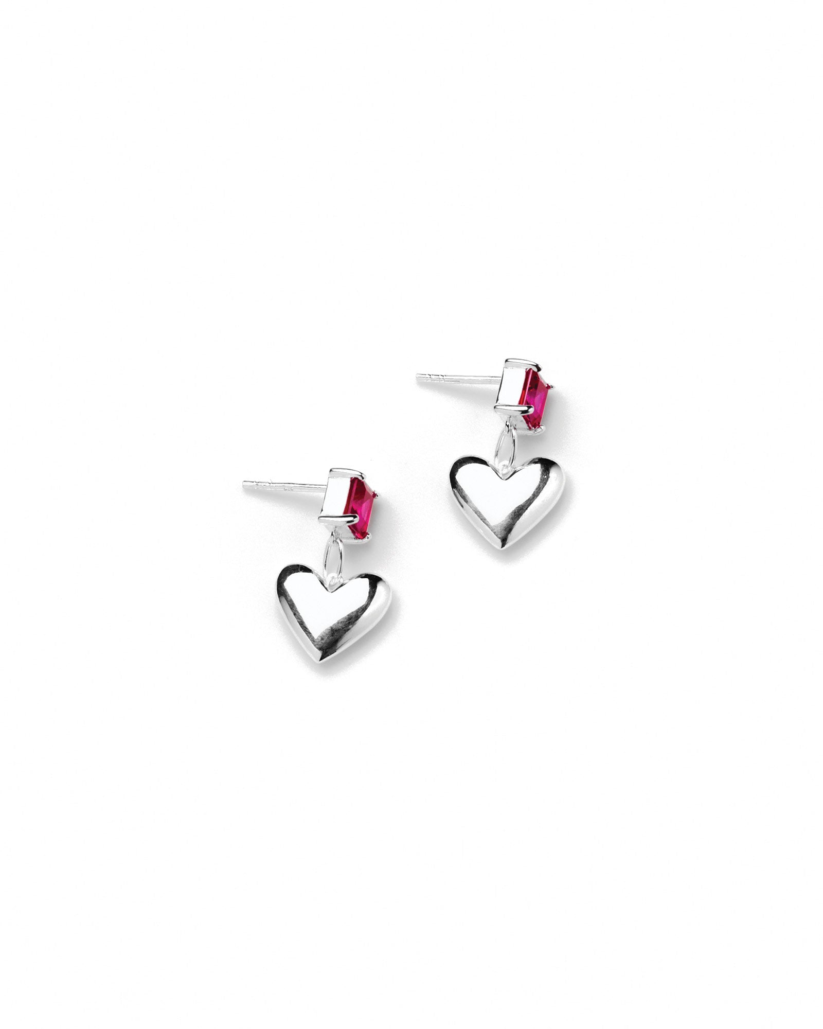 Emilia Earrings Sterling Silver, Ruby