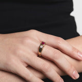 Bryce Ring 14k Gold Plated, Ruby, Pink Quartz / 5