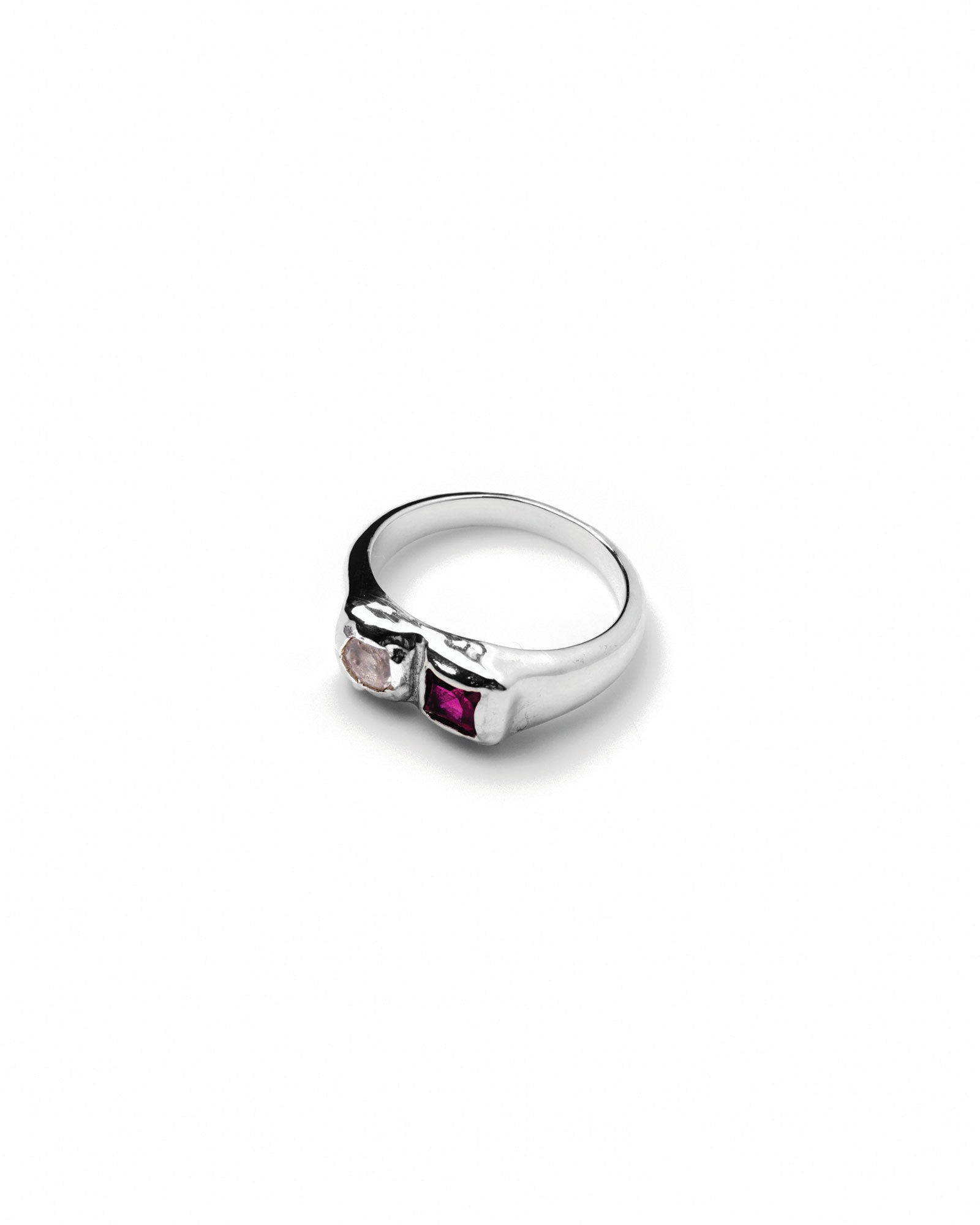 Bryce Ring Sterling Silver, Ruby, Pink Quartz / 5