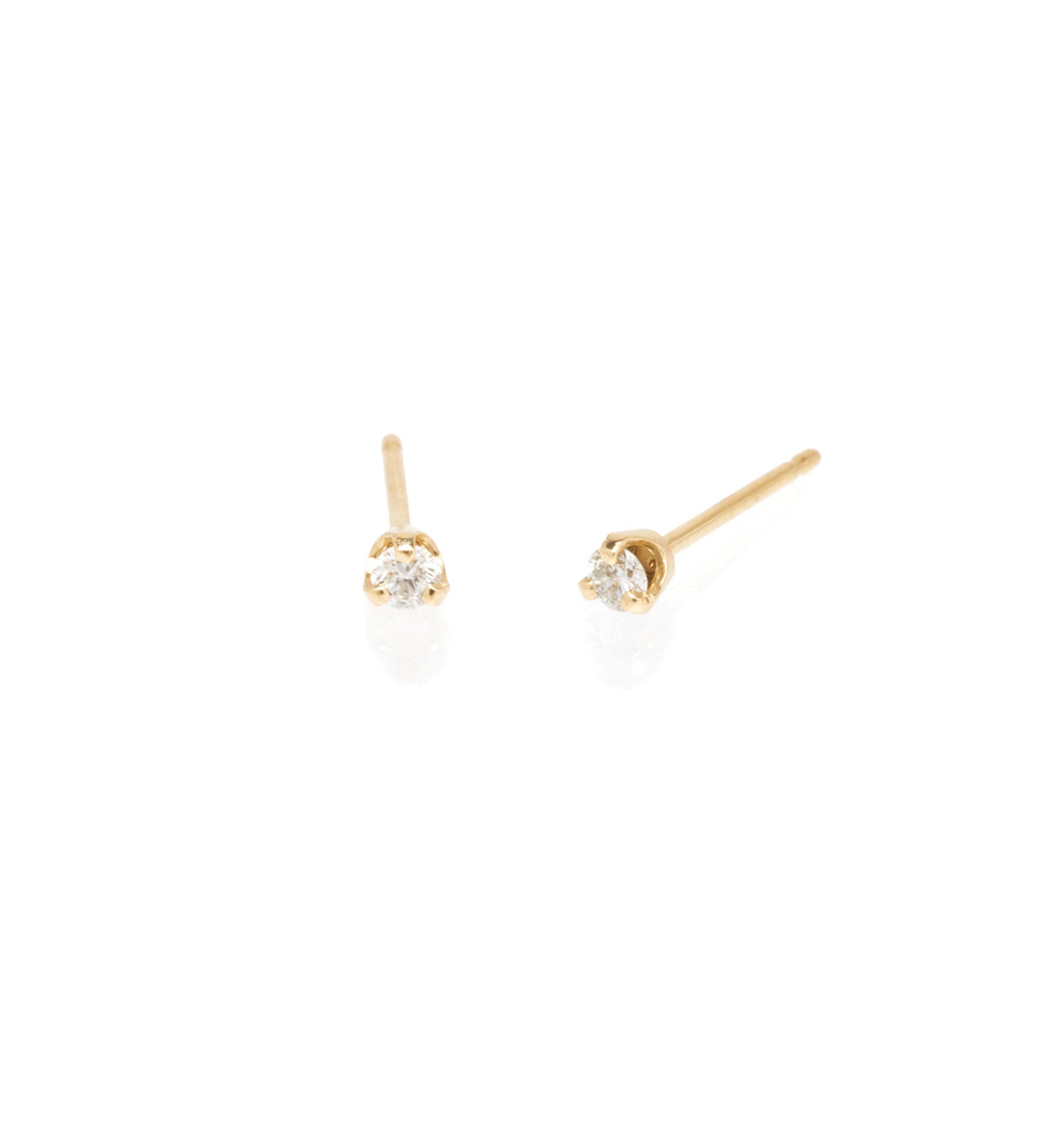 Diamond Prong Studs 14k Yellow Gold, Diamond