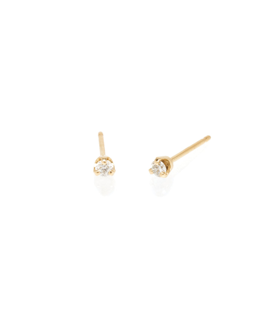 Diamond Prong Studs 14k Yellow Gold, Diamond