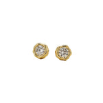 Alexis Bittar-Asterales Molten Bezel Studs-Earrings-14k Gold Plated, Crystal-Blue Ruby Jewellery-Vancouver Canada