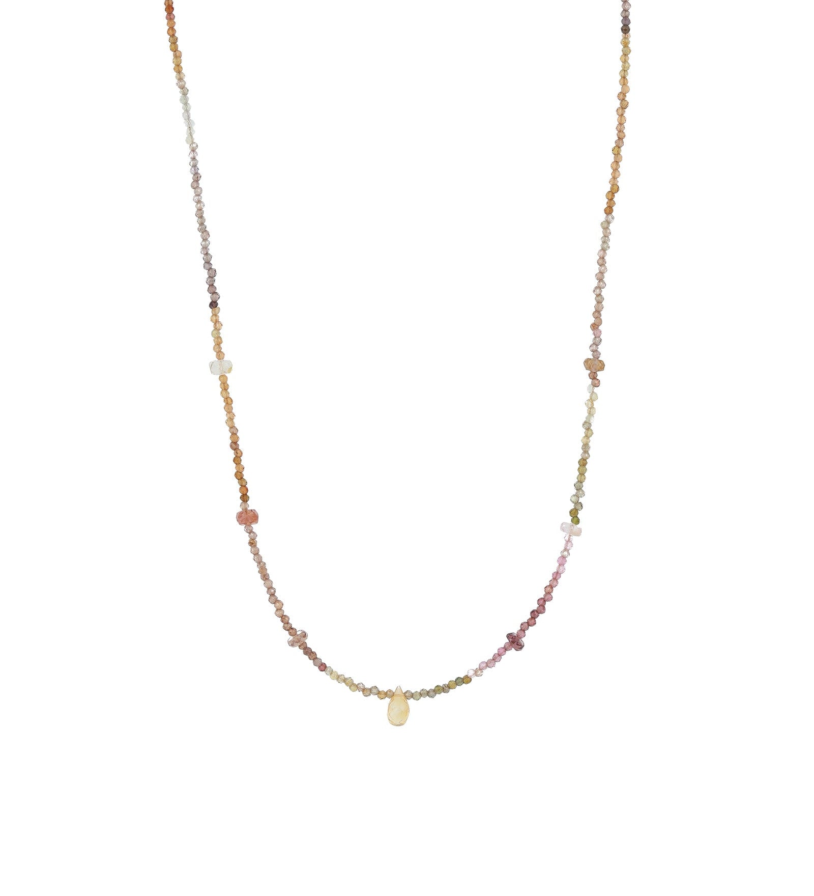 Gem Jar-Autumn Brio Mixed Stone Necklace-Necklaces-14k Gold Filled, Citrine-Blue Ruby Jewellery-Vancouver Canada