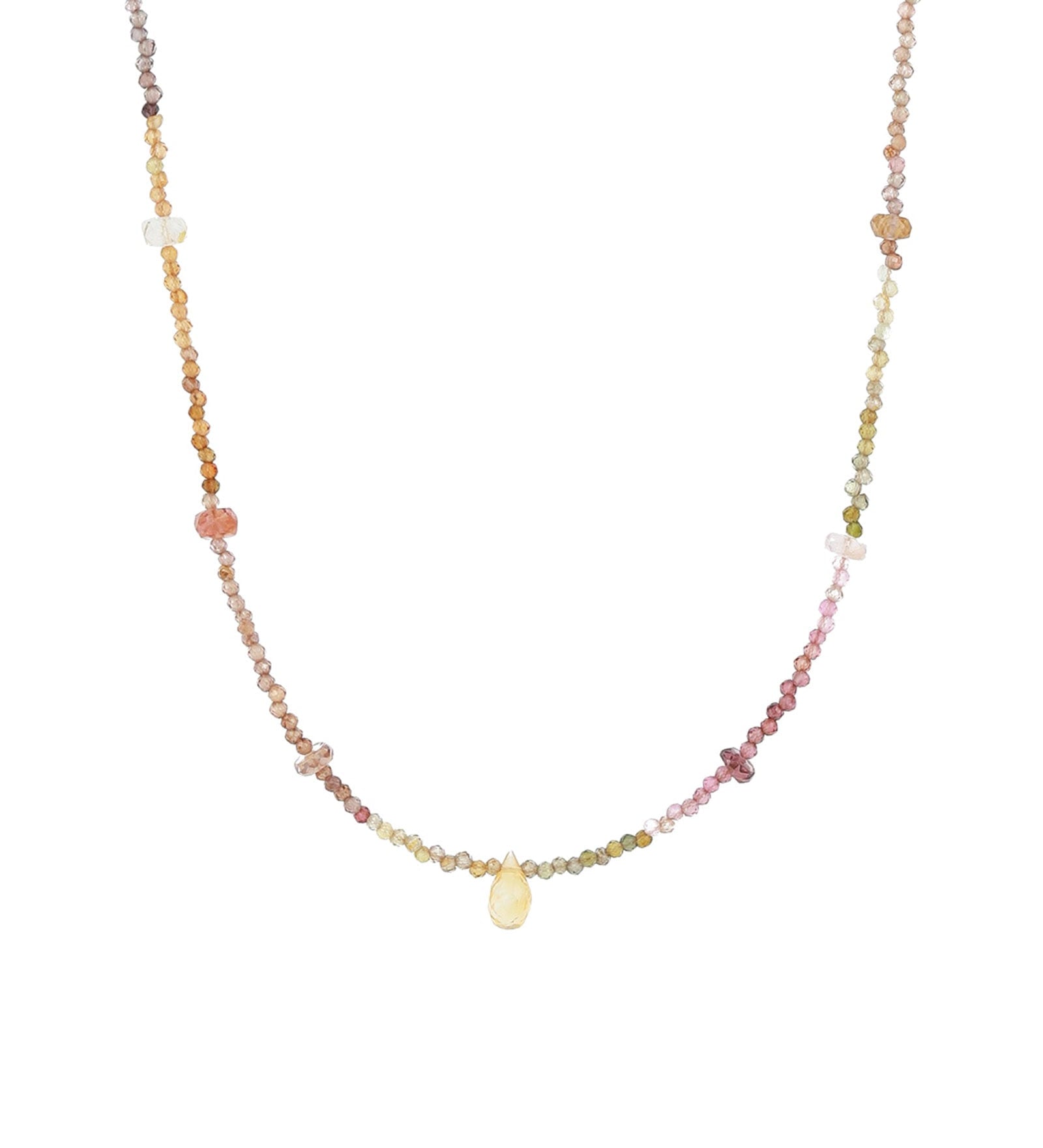 Gem Jar-Autumn Brio Mixed Stone Necklace-Necklaces-14k Gold Filled, Citrine-Blue Ruby Jewellery-Vancouver Canada