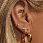 Luv AJ-Baby Amalfi Tube Hoops-Earrings-18k Gold Plated-Blue Ruby Jewellery-Vancouver Canada