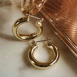 Luv AJ-Baby Amalfi Tube Hoops-Earrings-18k Gold Plated-Blue Ruby Jewellery-Vancouver Canada