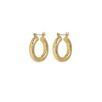 Luv AJ-Baby Amalfi Tube Hoops-Earrings-18k Gold Plated-Blue Ruby Jewellery-Vancouver Canada