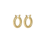 Luv AJ-Baby Amalfi Tube Hoops-Earrings-18k Gold Plated-Blue Ruby Jewellery-Vancouver Canada