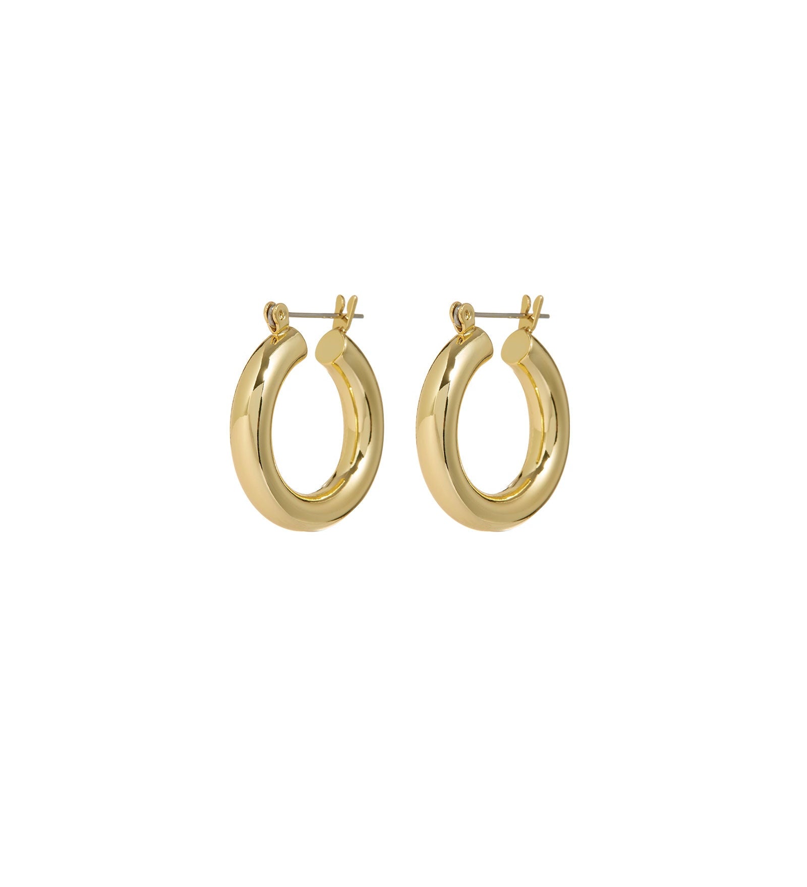 Luv AJ-Baby Amalfi Tube Hoops-Earrings-18k Gold Plated-Blue Ruby Jewellery-Vancouver Canada