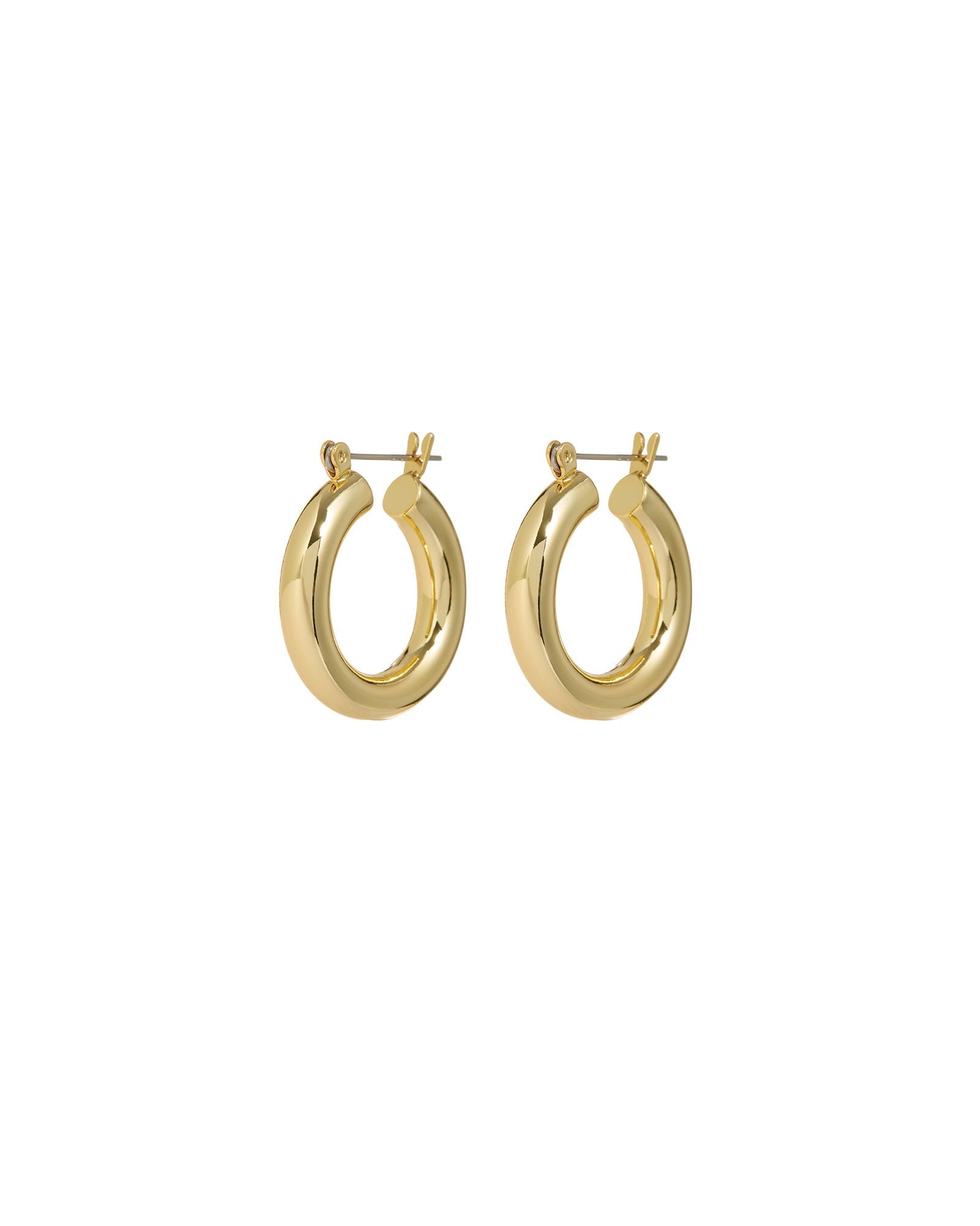 Luv AJ-Baby Amalfi Tube Hoops-Earrings-18k Gold Plated-Blue Ruby Jewellery-Vancouver Canada