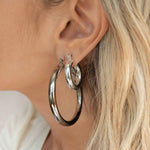 Luv AJ-Baby Amalfi Tube Hoops-Earrings-Sterling Silver Plated-Blue Ruby Jewellery-Vancouver Canada