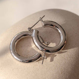 Luv AJ-Baby Amalfi Tube Hoops-Earrings-Sterling Silver Plated-Blue Ruby Jewellery-Vancouver Canada