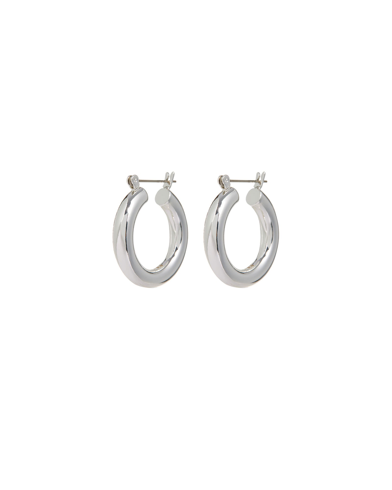 Luv AJ-Baby Amalfi Tube Hoops-Earrings-Sterling Silver Plated-Blue Ruby Jewellery-Vancouver Canada