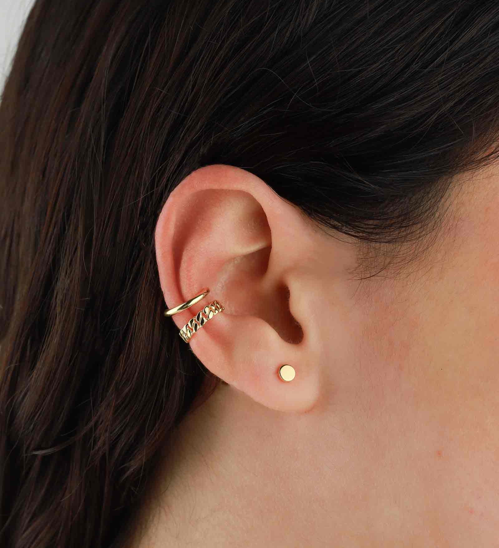 Tashi-Ball Ear Cuff-Earrings-14k Gold Vermeil-Blue Ruby Jewellery-Vancouver Canada