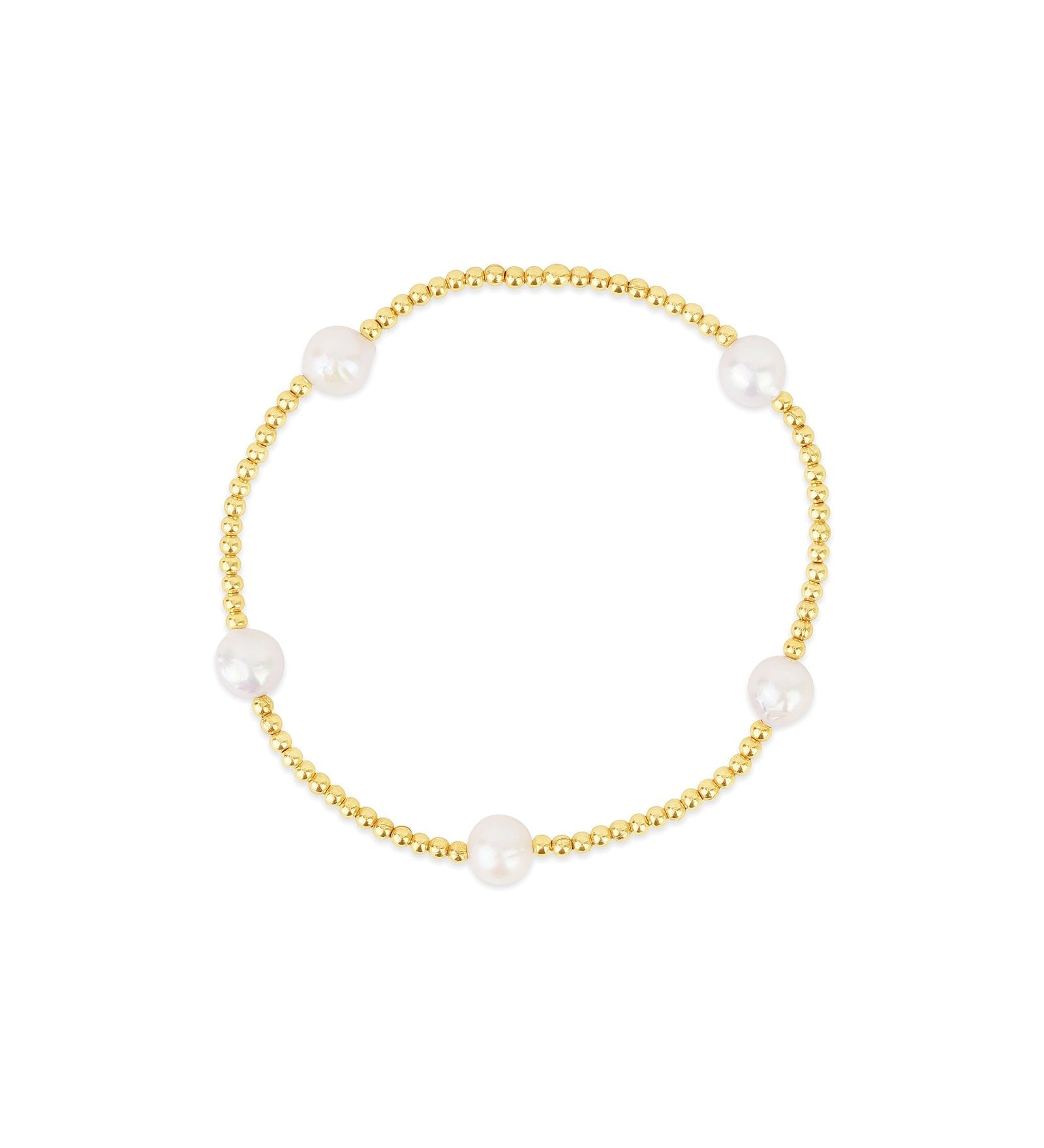 Cause We Care-Bead Station Pearl Bracelet | 2mm-Bracelets-14k Gold-fill-Blue Ruby Jewellery-Vancouver Canada