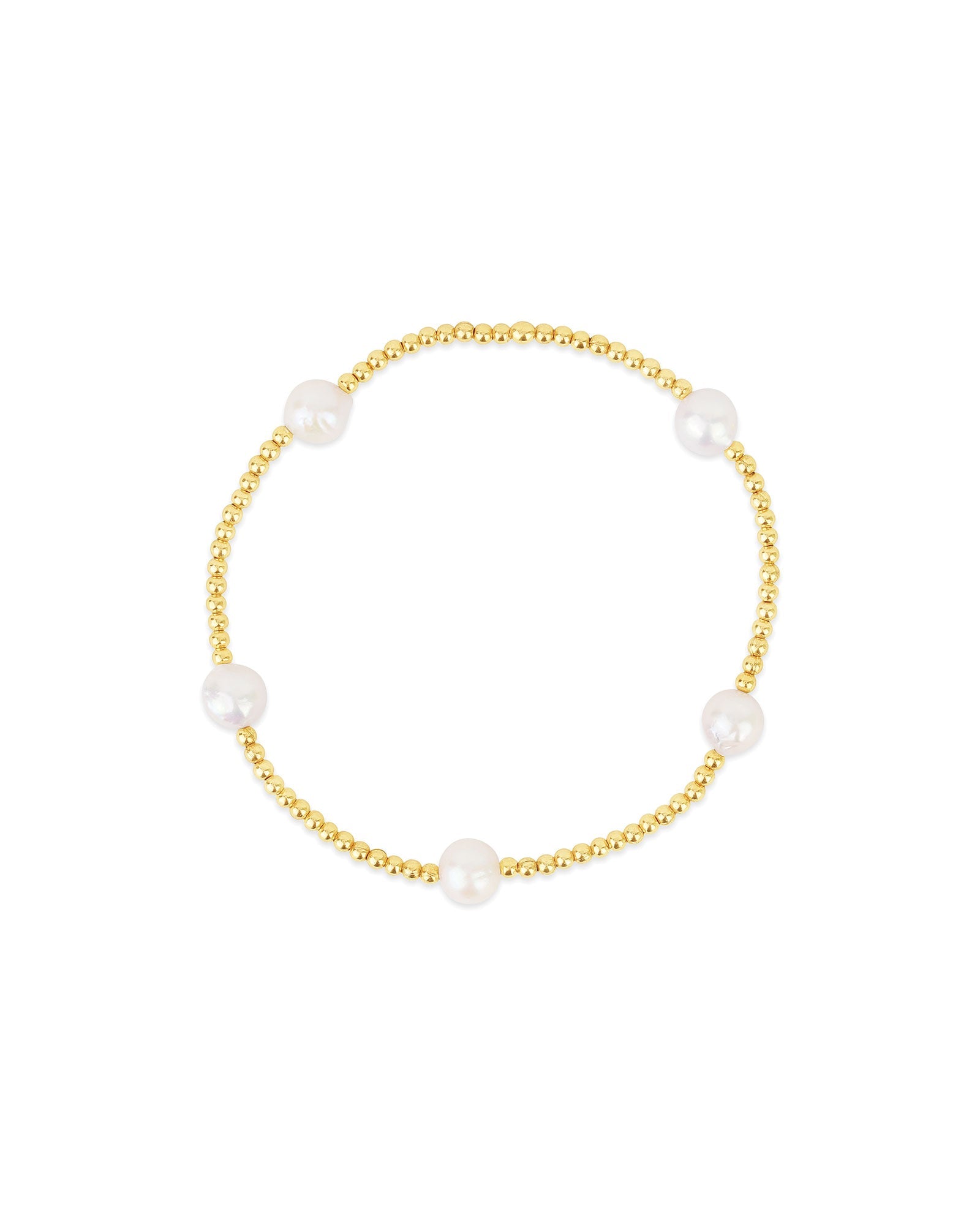 Cause We Care-Bead Station Pearl Bracelet | 2mm-Bracelets-14k Gold-fill-Blue Ruby Jewellery-Vancouver Canada