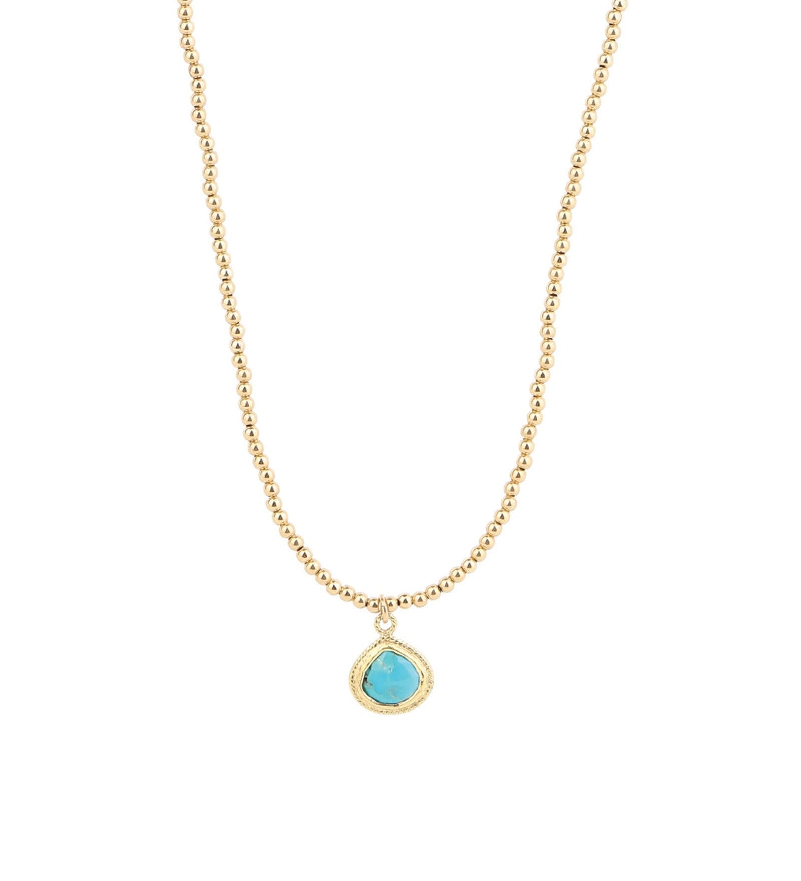 Gem Jar-Beaded Bezel Turquoise Necklace-Necklaces-14k Gold Filled, 14k Gold Vermeil, Turquoise-Blue Ruby Jewellery-Vancouver Canada