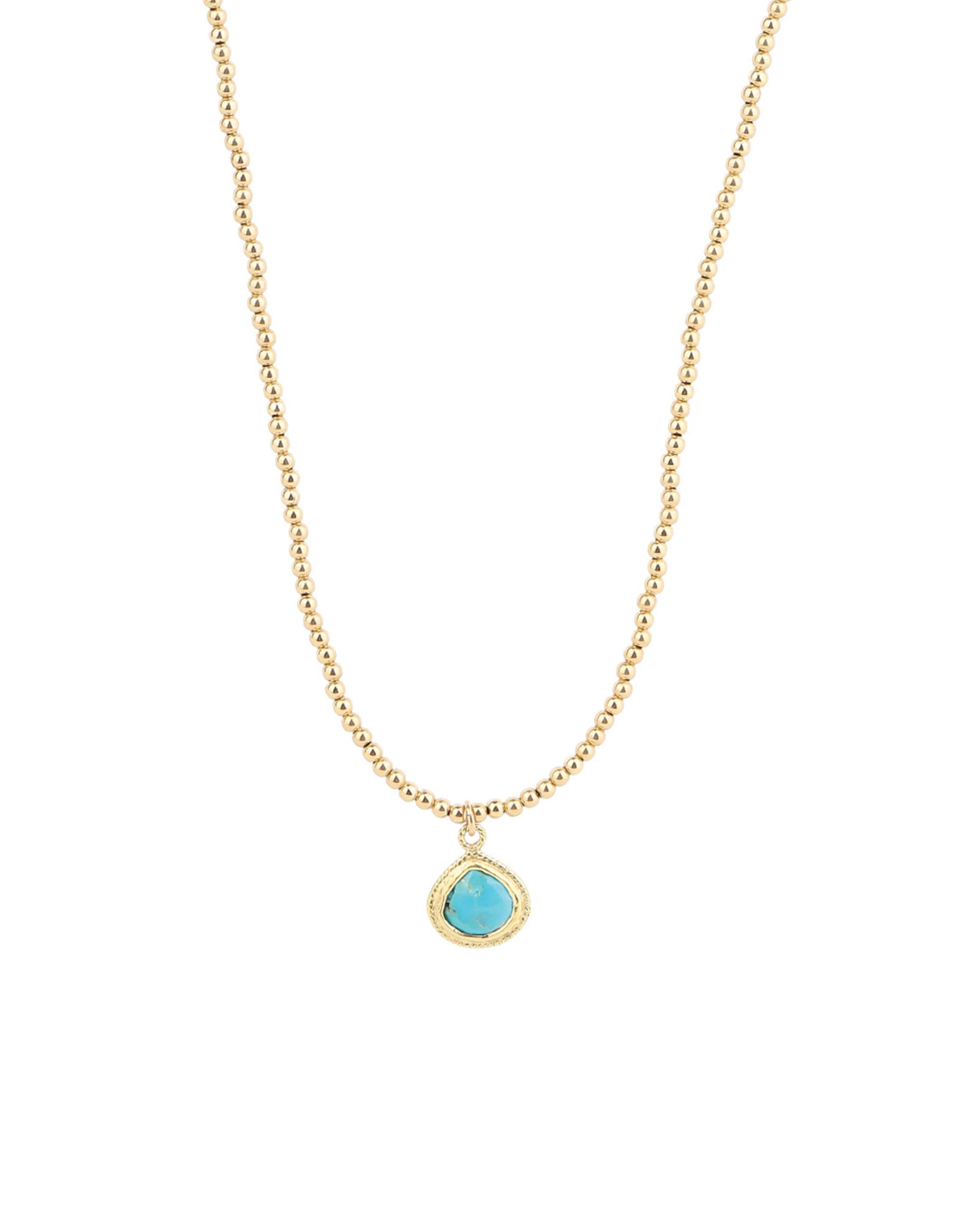 Gem Jar-Beaded Bezel Turquoise Necklace-Necklaces-14k Gold Filled, 14k Gold Vermeil, Turquoise-Blue Ruby Jewellery-Vancouver Canada