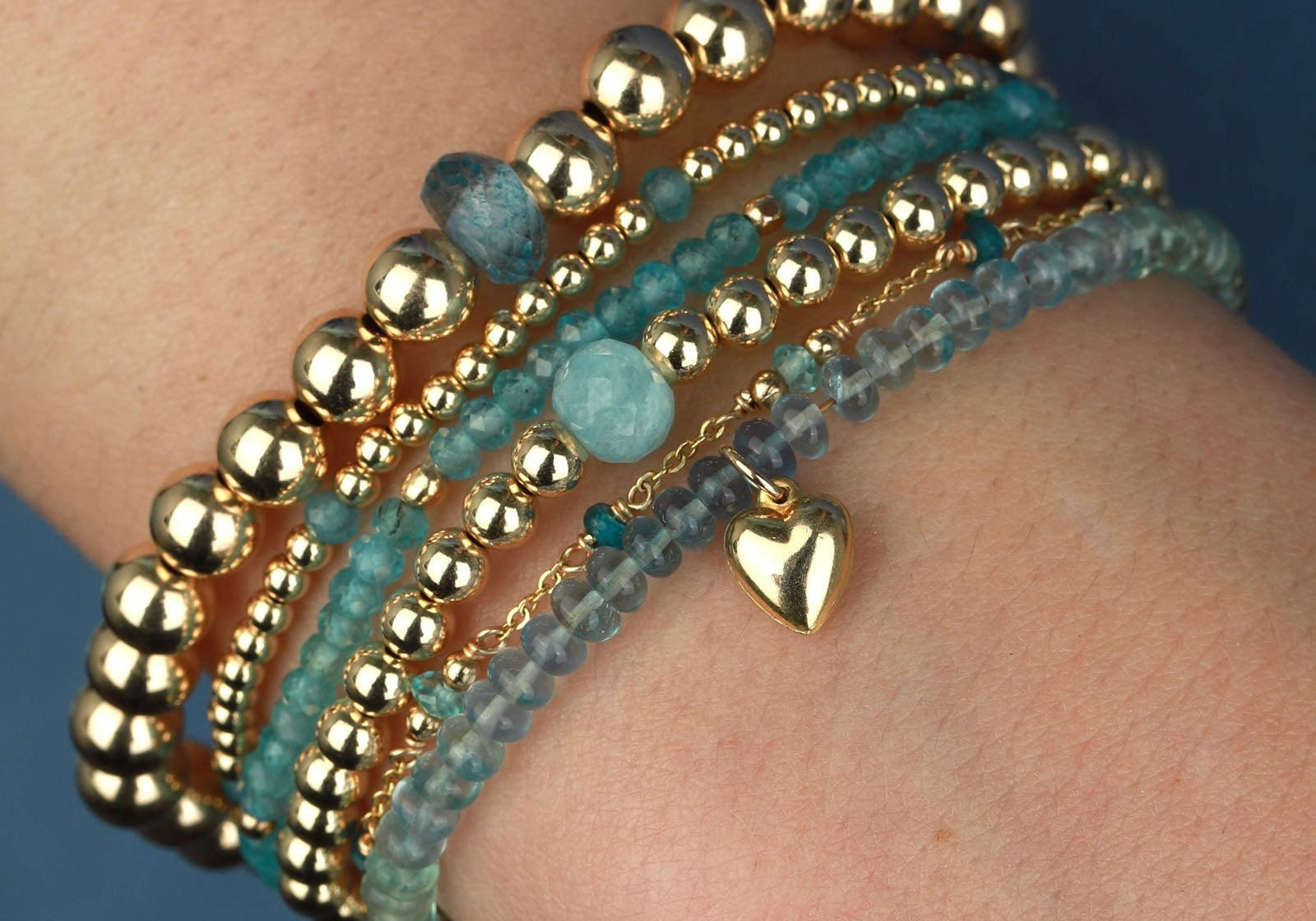 Cause We Care-Beaded Blue Topaz Bracelet | 6mm-Bracelets-14k Gold Filled, Blue Topaz-Blue Ruby Jewellery-Vancouver Canada