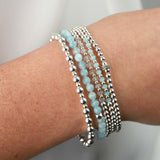 Cause We Care-Beaded Crystal Bracelet I 3mm-Bracelets-Sterling Silver, Blue Crystal-Blue Ruby Jewellery-Vancouver Canada