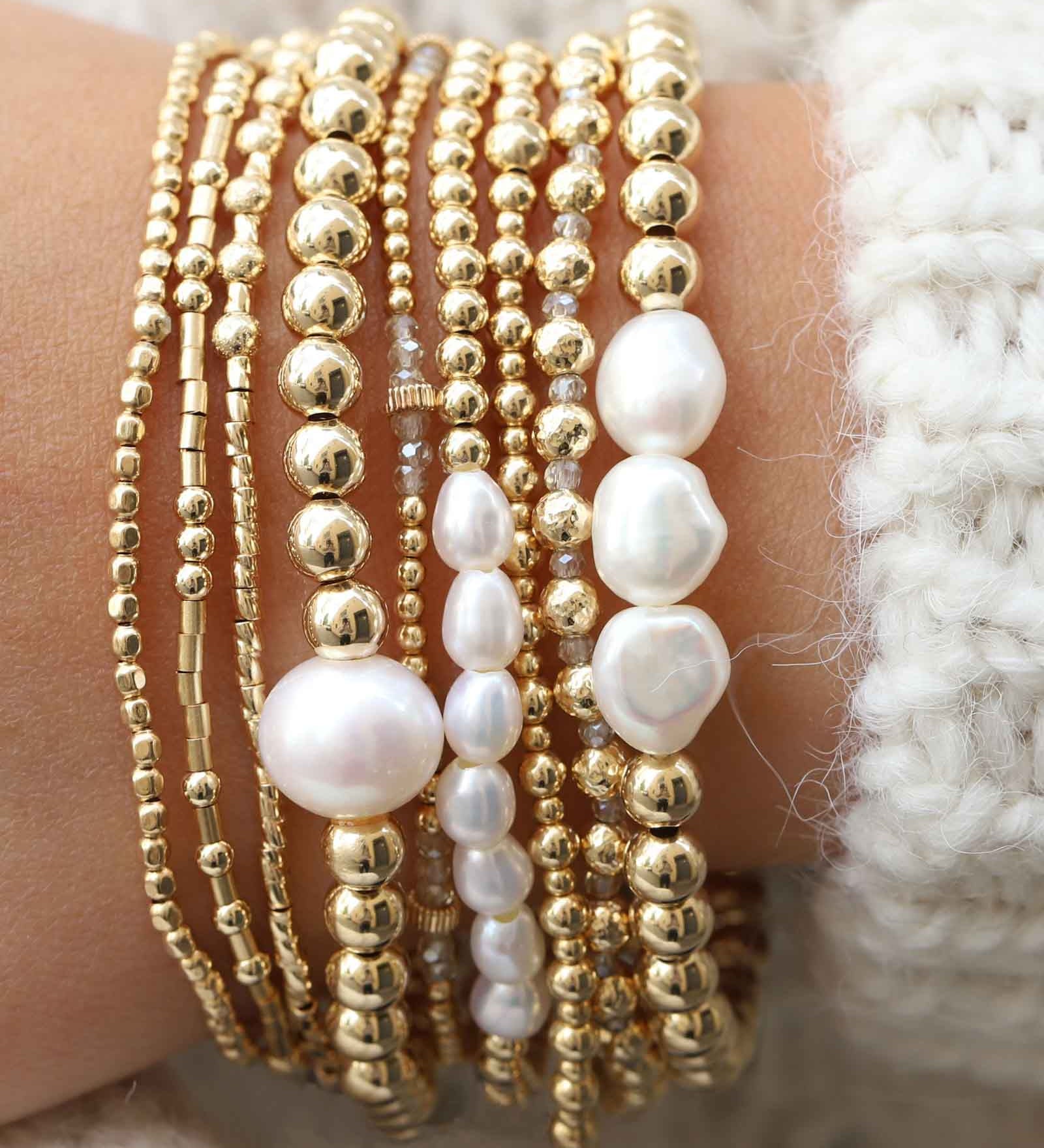 Cause We Care-Beaded Pearl Bracelet I 5mm-Bracelets-14k Gold-fill, Freshwater Pearl-Blue Ruby Jewellery-Vancouver Canada