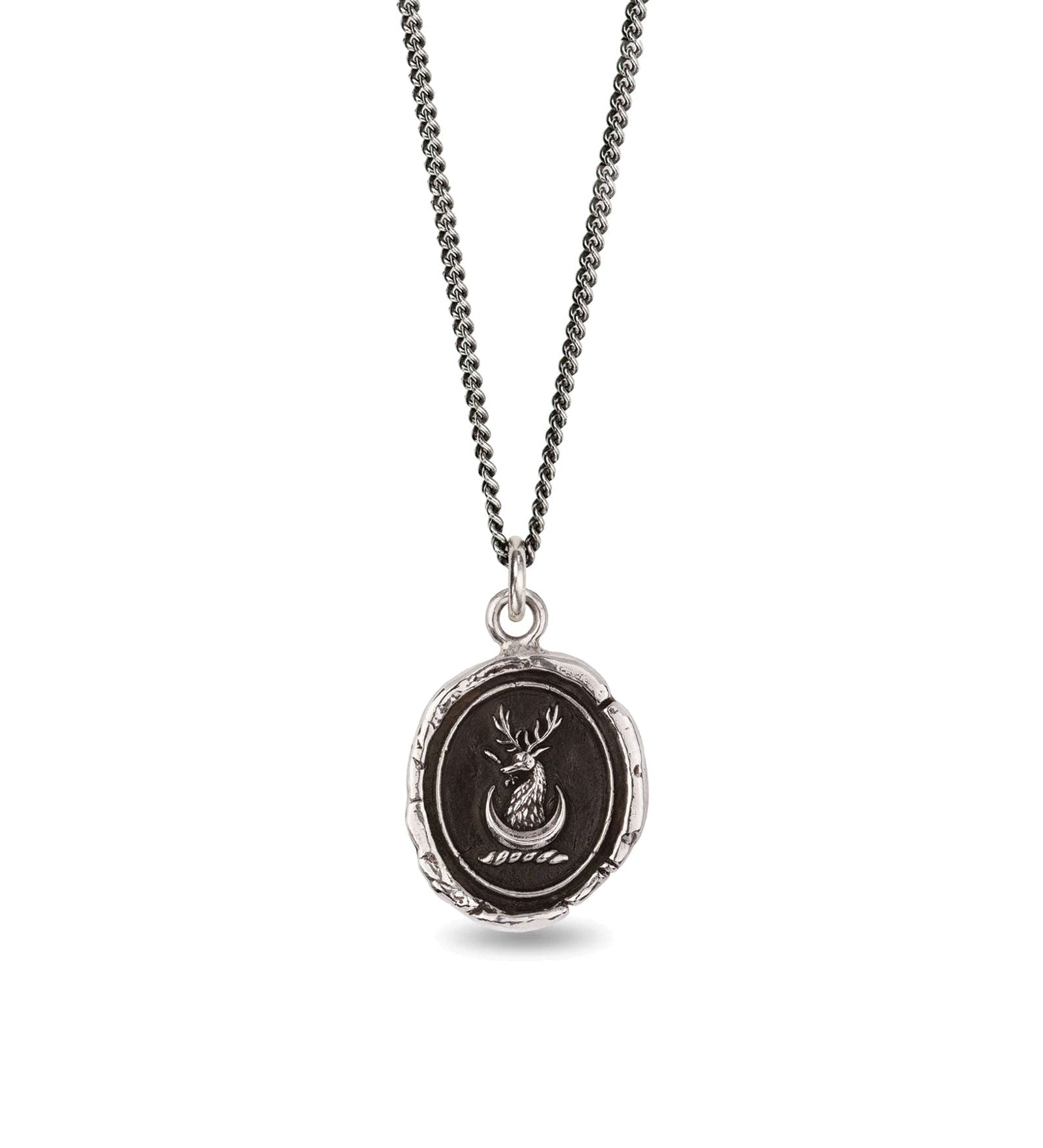 Pyrrha-Begin Again Talisman-Necklaces-Oxidized Sterling Silver-Blue Ruby Jewellery-Vancouver Canada