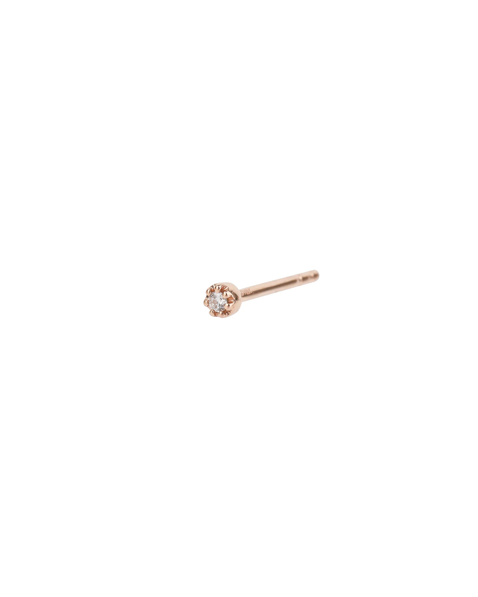 Bezel Diamond Stud 14k Rose Gold, Diamond