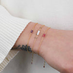 Poppy Rose-Birthstone Bracelet-Bracelets-14k Gold-fill, Ruby - July-Blue Ruby Jewellery-Vancouver Canada