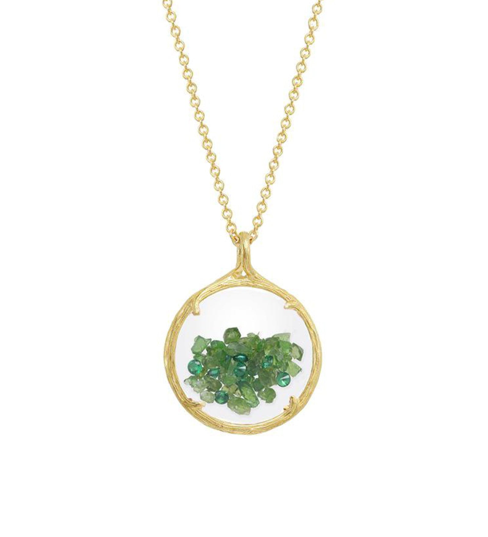 Catherine Weitzman-Birthstone Shaker Necklace I Small-Necklaces-18k Gold Vermeil, Emerald-Blue Ruby Jewellery-Vancouver Canada