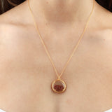 Catherine Weitzman-Birthstone Shaker Necklace I Small-Necklaces-18k Gold Vermeil, Garnet-Blue Ruby Jewellery-Vancouver Canada