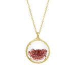 Catherine Weitzman-Birthstone Shaker Necklace I Small-Necklaces-18k Gold Vermeil, Garnet-Blue Ruby Jewellery-Vancouver Canada