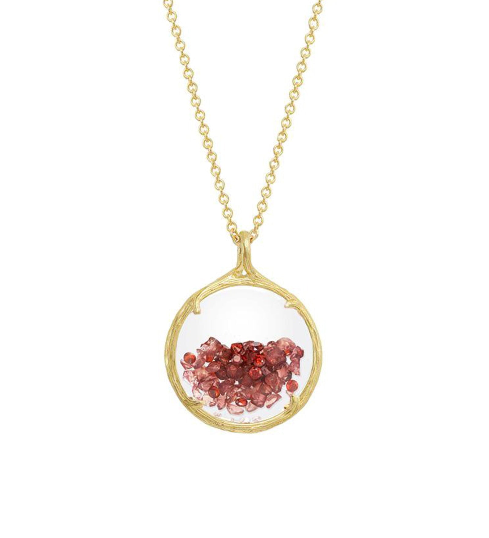 Catherine Weitzman-Birthstone Shaker Necklace I Small-Necklaces-18k Gold Vermeil, Garnet-Blue Ruby Jewellery-Vancouver Canada