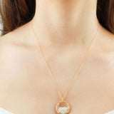 Catherine Weitzman-Birthstone Shaker Necklace I Small-Necklaces-18k Gold Vermeil, Pearl-Blue Ruby Jewellery-Vancouver Canada