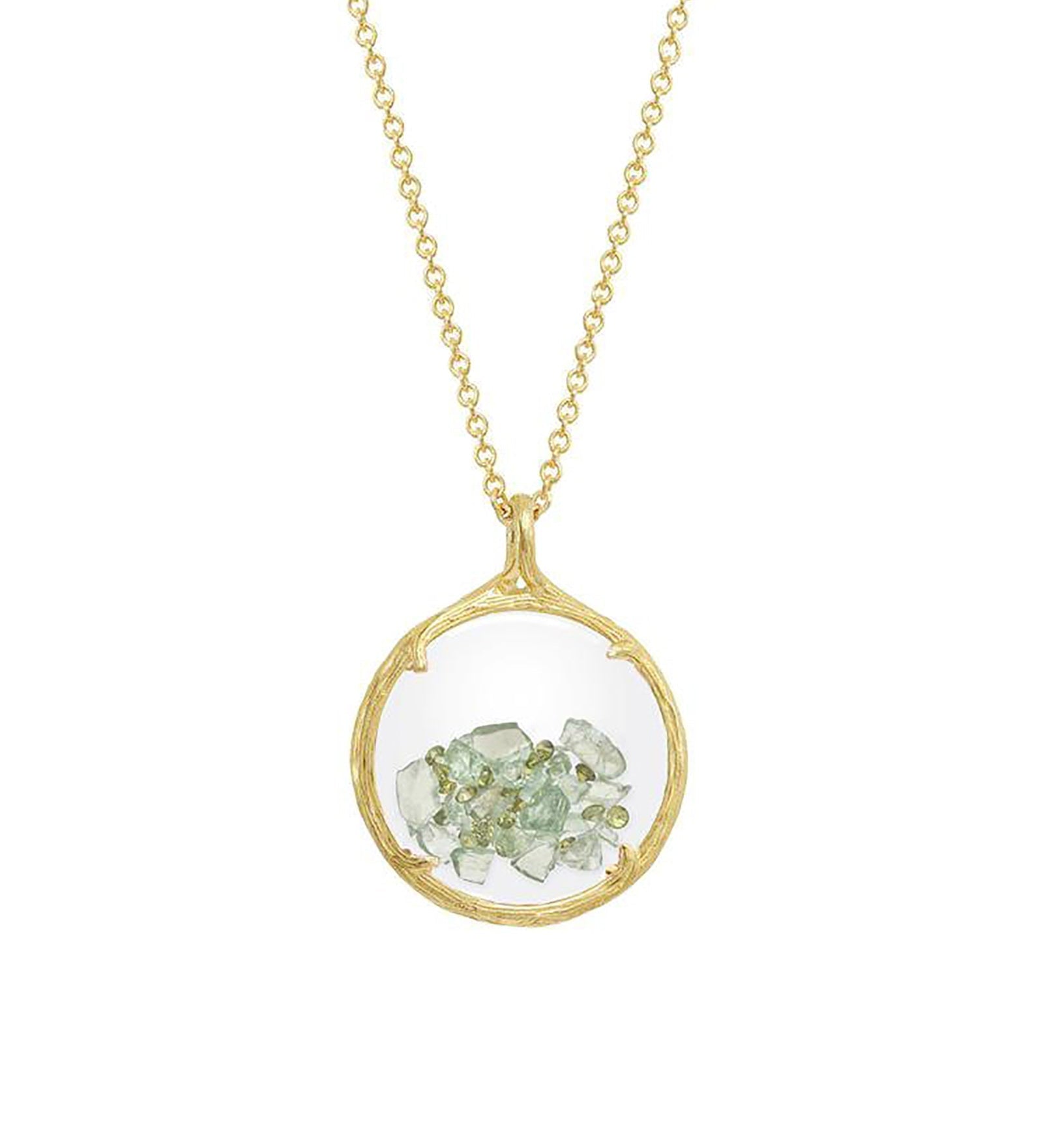 Catherine Weitzman-Birthstone Shaker Necklace I Small-Necklaces-18k Gold Vermeil, Peridot-Blue Ruby Jewellery-Vancouver Canada