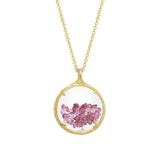 Catherine Weitzman-Birthstone Shaker Necklace I Small-Necklaces-18k Gold Vermeil, Pink Tourmaline-Blue Ruby Jewellery-Vancouver Canada