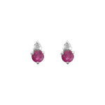 Quiet Icon-Birthstone Studs | July-Earrings-Rhodium Plated Sterling Silver, Cubic Zirconia-Blue Ruby Jewellery-Vancouver Canada