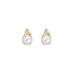 Quiet Icon-Birthstone Studs | June-Earrings-14k Gold Vermeil, White Pearl-Blue Ruby Jewellery-Vancouver Canada