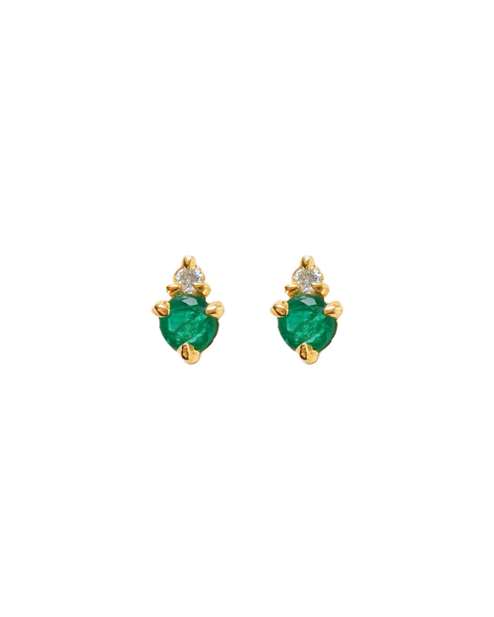 Quiet Icon-Birthstone Studs | May-Earrings-14k Gold Vermeil, Cubic Zirconia-Blue Ruby Jewellery-Vancouver Canada