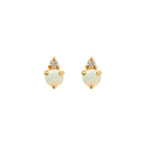 Quiet Icon-Birthstone Studs | October-Earrings-14k Gold Vermeil, Opal-Blue Ruby Jewellery-Vancouver Canada