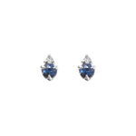 Quiet Icon-Birthstone Studs | September-Earrings-Rhodium Plated Sterling Silver, Cubic Zirconia-Blue Ruby Jewellery-Vancouver Canada