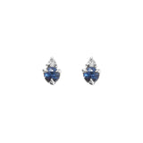 Quiet Icon-Birthstone Studs | September-Earrings-Rhodium Plated Sterling Silver, Cubic Zirconia-Blue Ruby Jewellery-Vancouver Canada