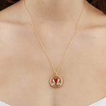 Catherine Weitzman-Botanical Necklace | Small-Necklaces-18k Gold Vermeil, Hearts A Fire-Blue Ruby Jewellery-Vancouver Canada